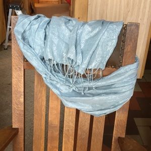 Sparkle sky blue fashion scarf.